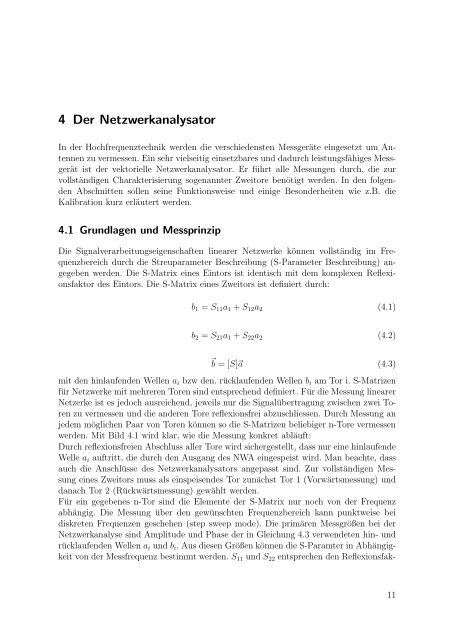 Untersuchung linearer Antennen mit einem Netzwerkanalysator - IHE