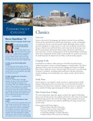Classics major fact sheet - Connecticut College
