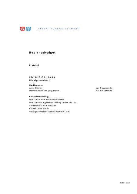 Byplanudvalget 06-11-2013 - Referat og bilag - Lyngby Taarbæk ...