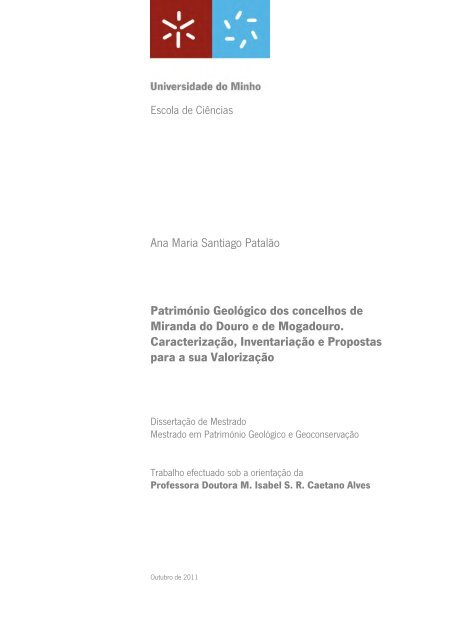 Ana Maria Santiago PatalÃ£o PatrimÃ³nio GeolÃ³gico dos concelhos ...