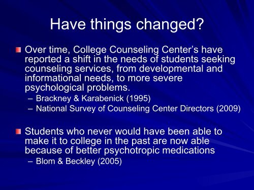 What We Know about College Counseling and Retention