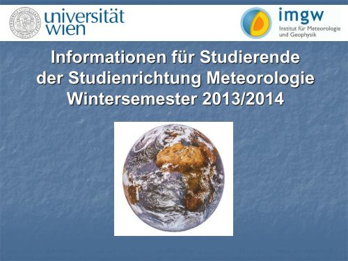 Studien - Institut für Meteorologie und Geophysik - Universität Wien