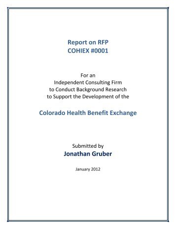 Report on RFP COHIEX #0001 Colorado Health Benefit ... - Forbes