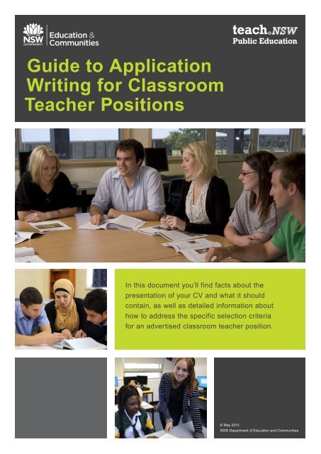 Guide to Application Writing for Classroom Teacher ... - teach.NSW