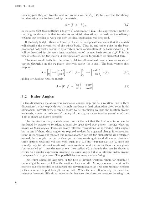 Using Rotations to Build Aerospace Coordinate Systems - Defence ...