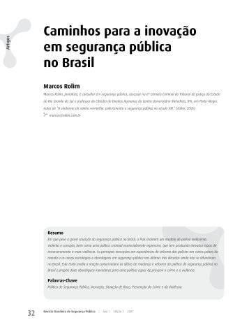 Caminhos para a inovação em segurança pública no Brasil - DHnet