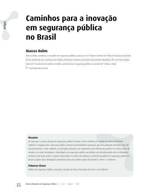Caminhos para a inovação em segurança pública no Brasil - DHnet