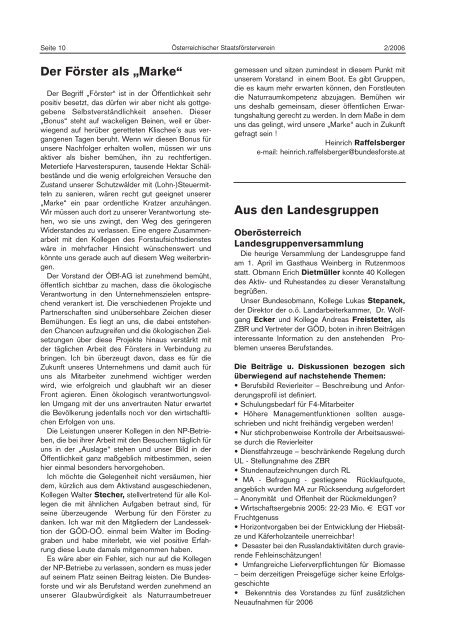 2/2006 - Der Verband Österreichischer Förster