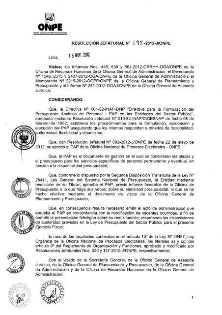 Presupuesto AnalÃ­tico de Personal - ONPE