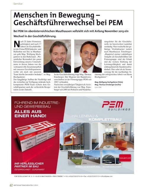 Ausgabe 11/2013 Wirtschaftsnachrichten Donauraum