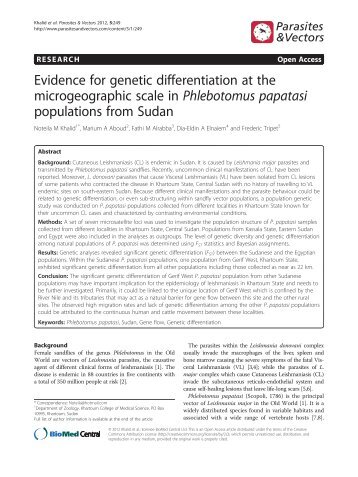 Evidence for genetic differentiation at the microgeographic scale in ...