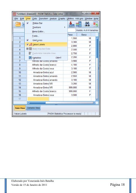 Breve Manual do SPSS / PASW 18.0 - ESAC