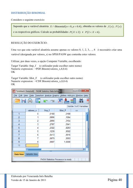 Breve Manual do SPSS / PASW 18.0 - ESAC