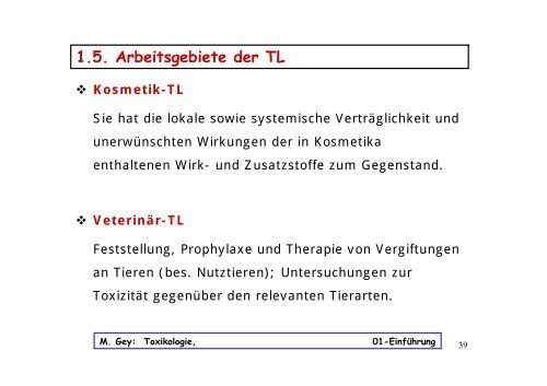 Toxikologie 1. LV: Einführung in die Toxikologie - papa-gey.de