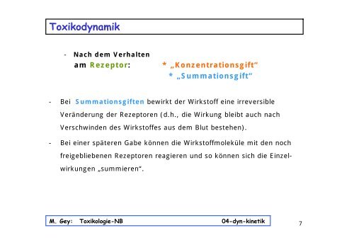 Toxikologie 1. LV: Einführung in die Toxikologie - papa-gey.de