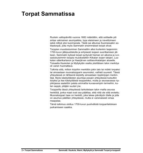 Torpat ja torpparit - suvut