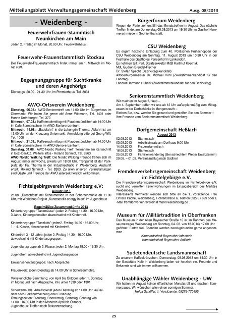 Ausgabe 08 / 2013 - Markt Weidenberg