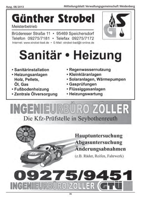 Ausgabe 08 / 2013 - Markt Weidenberg