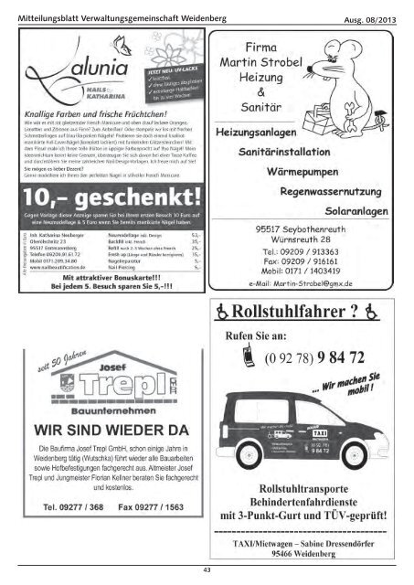 Ausgabe 08 / 2013 - Markt Weidenberg