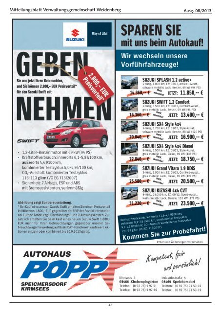 Ausgabe 08 / 2013 - Markt Weidenberg