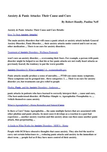 Download Anxiety & Panic Attacks: Their Cause and Cure pdf ...