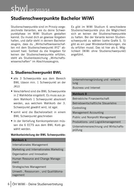 sbwl WS2013/14 Schwerpunkt- & Spezialisierungsfächer - UZR.AT