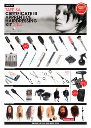 TAFE SA APPRENTICE CERTIFICATE III HAIRDRESSING KIT 2014