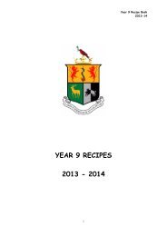 Year 9 Recipe Book 2013-14 - Sullivan Upper School