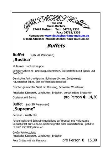 Buffets - Deutsches Haus