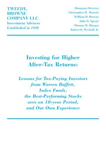 Investing for Higher After-Tax Returns: - Legend Financial Advisors ...