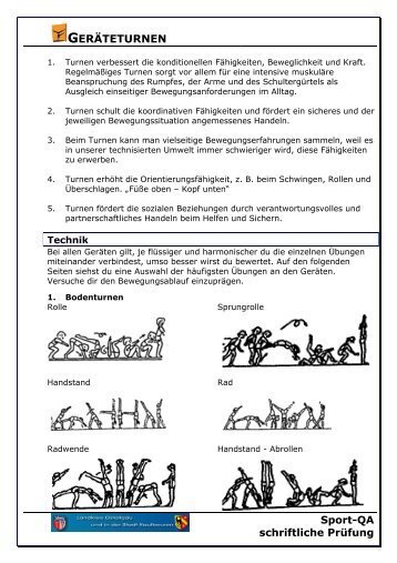 GERÄTETURNEN Sport-QA schriftliche Prüfung - Mittelschule Buchloe