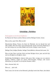 Gebetsfolge Fürbitten - Gemeinde des Hl. Propheten Elias in Stuttgart