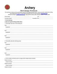 the Archery Merit Badge Worksheet.