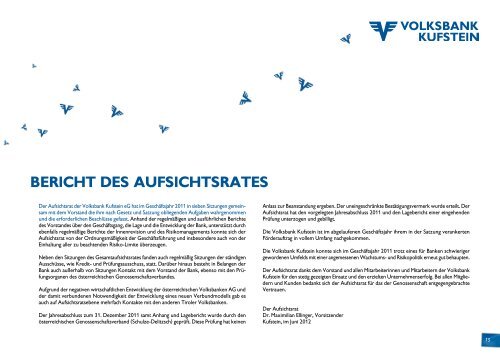 gewinn- und verlustrechnung 2011 - Volksbank Kufstein