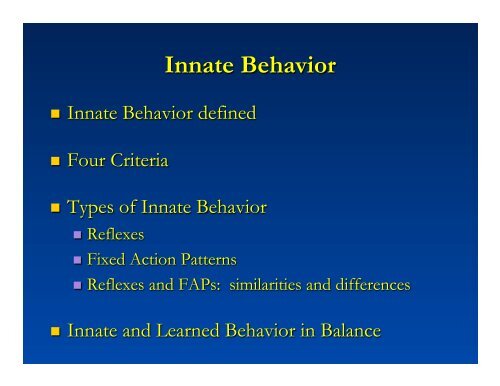 Innate Behavior