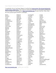Team Spelling Bee Word List