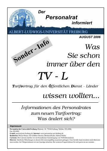 Sonderinfo I "Tarifvertrag Öffentlicher Dienst ... - Der Personalrat