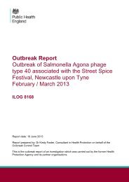 Outbreak Report Outbreak of Salmonella Agona phage type 40 ...