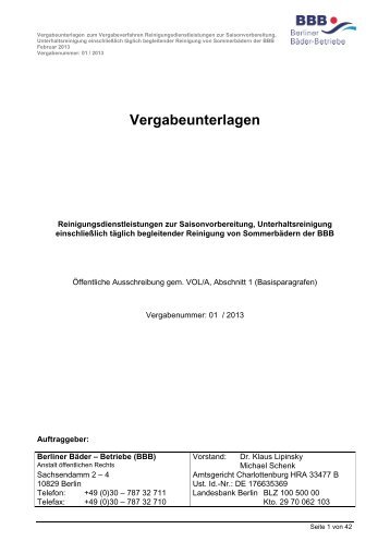 Vergabeunterlagen - BBB-Infra