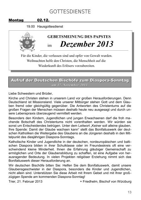 Gottesdienstordnung und Pfarrbrief vom 02.11.13 - Neunkirchen ...