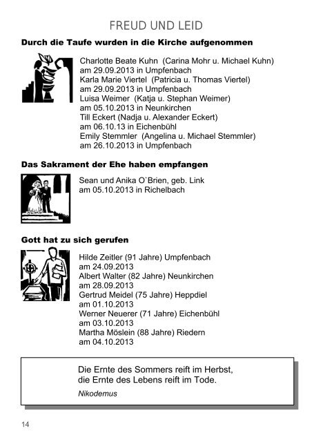 Gottesdienstordnung und Pfarrbrief vom 02.11.13 - Neunkirchen ...