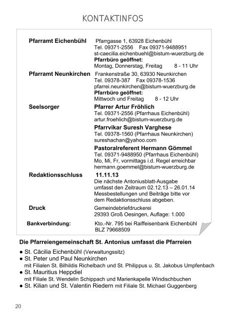 Gottesdienstordnung und Pfarrbrief vom 02.11.13 - Neunkirchen ...