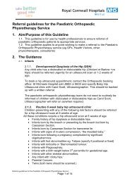 Referral guidelines for the Paediatric Orthopaedic Physiotherapy ...