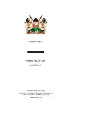 PUBLIC HEALTH ACT - Kenya Law Reports: NCLR Home