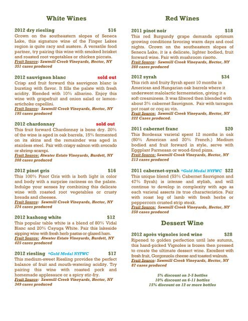 roast wine list