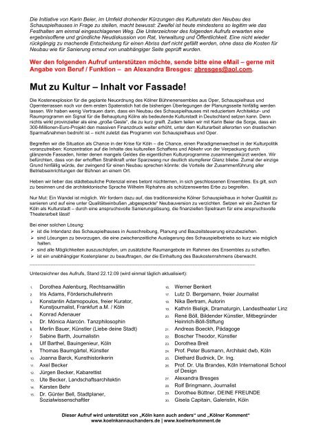 Vor Fassade Koln Kann Auch Anders