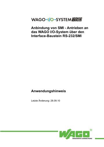 Anbindung von SMI-Antrieben an das WAGO I/O-System