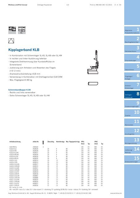 Produktkatalog activPilot Concept - Kunststoff - Winkhaus