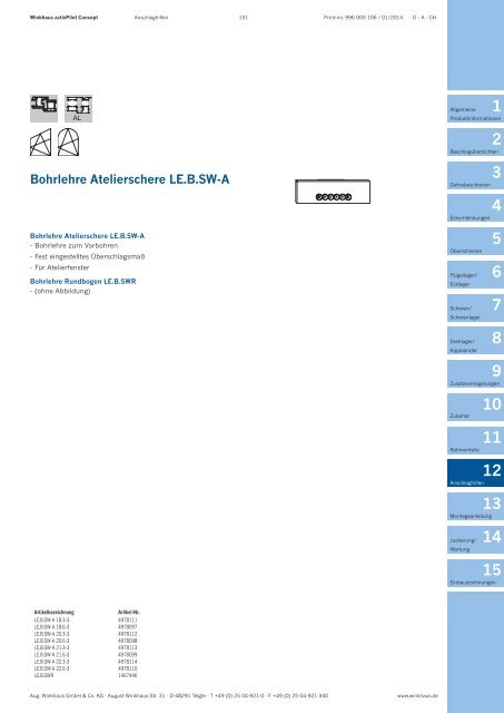 Produktkatalog activPilot Concept - Kunststoff - Winkhaus