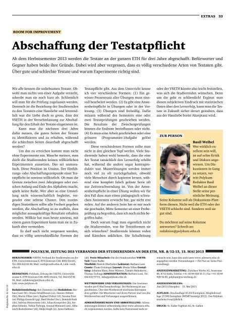 THEMA, Seite 16 - VSETH - ETH Zürich